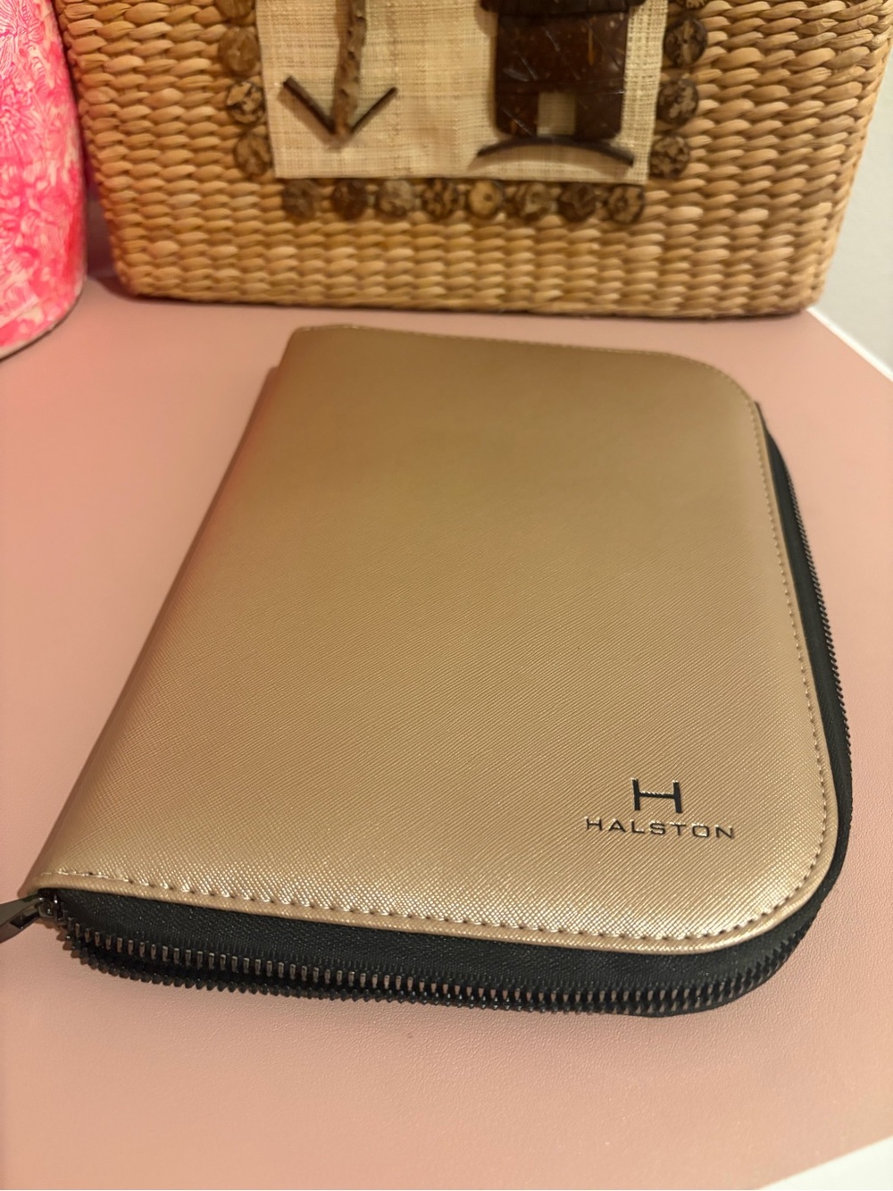Halston Gold Zip Travel Jewelry Book